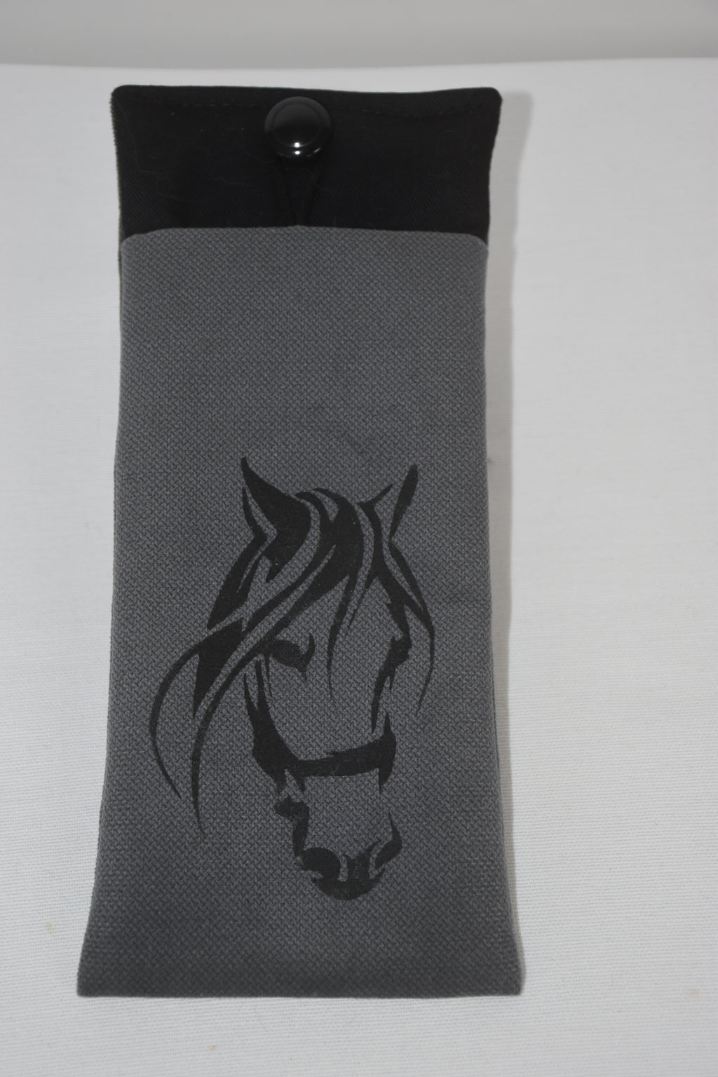 Pochette à lunette Tête de cheval gris foncé