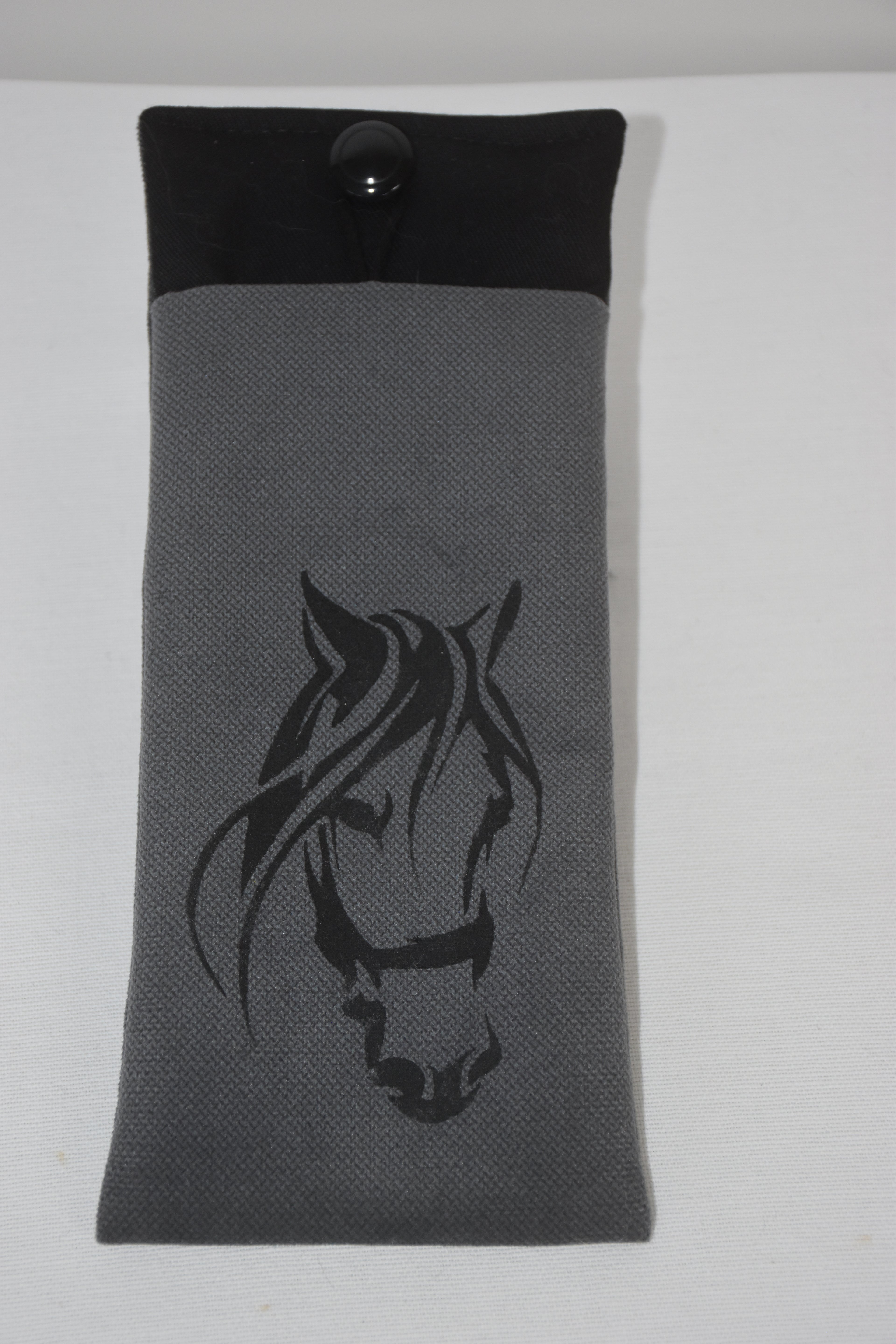 Pochette à lunette Tête de cheval gris foncé