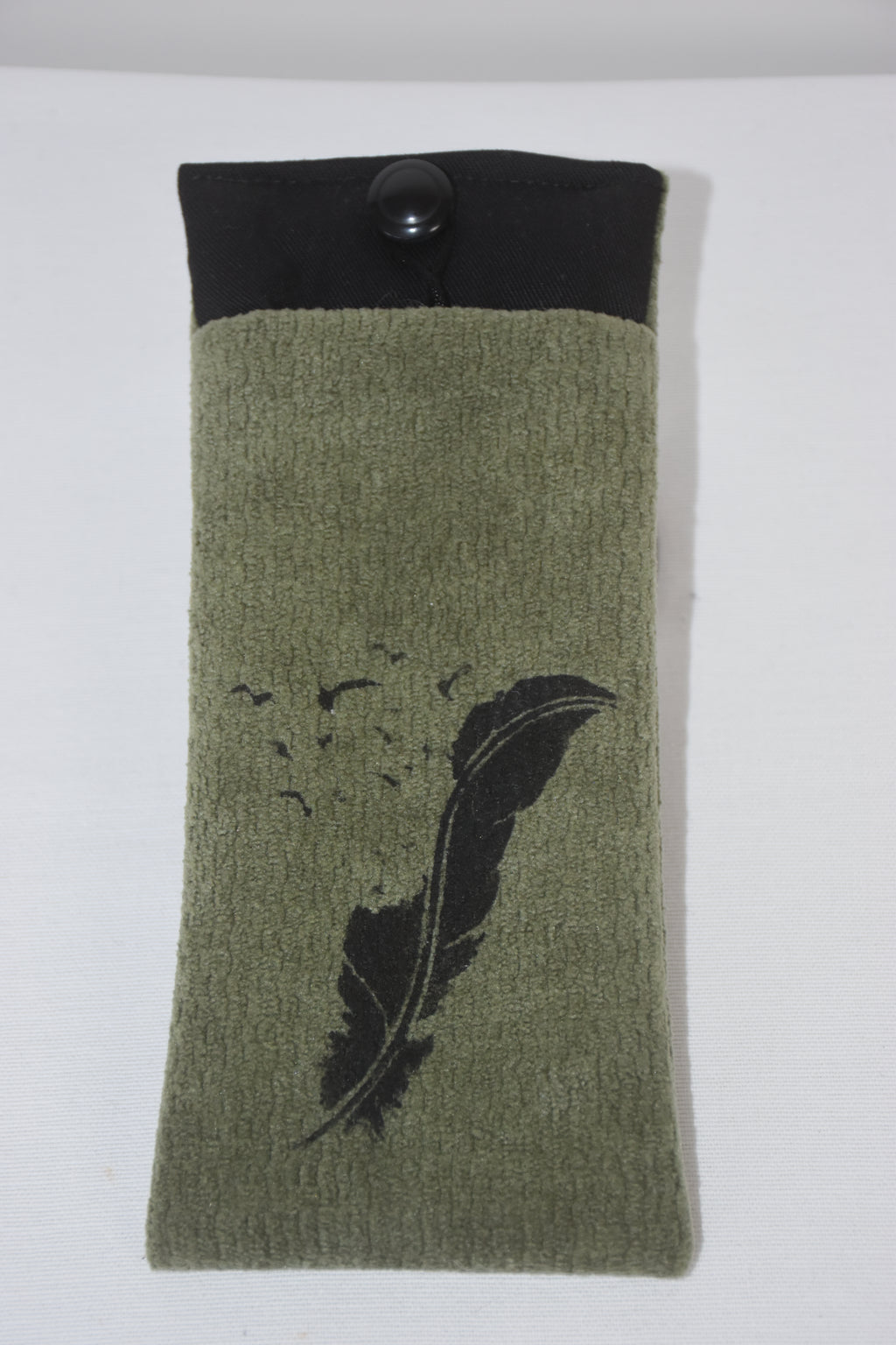 Pochette à lunette Plume vert