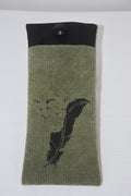 Pochette à lunette Plume vert