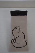 Pochette à lunette Chat Minouche ficelle
