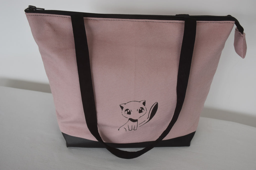 Sac cabas dessin inspiré de Muy en vieux rose