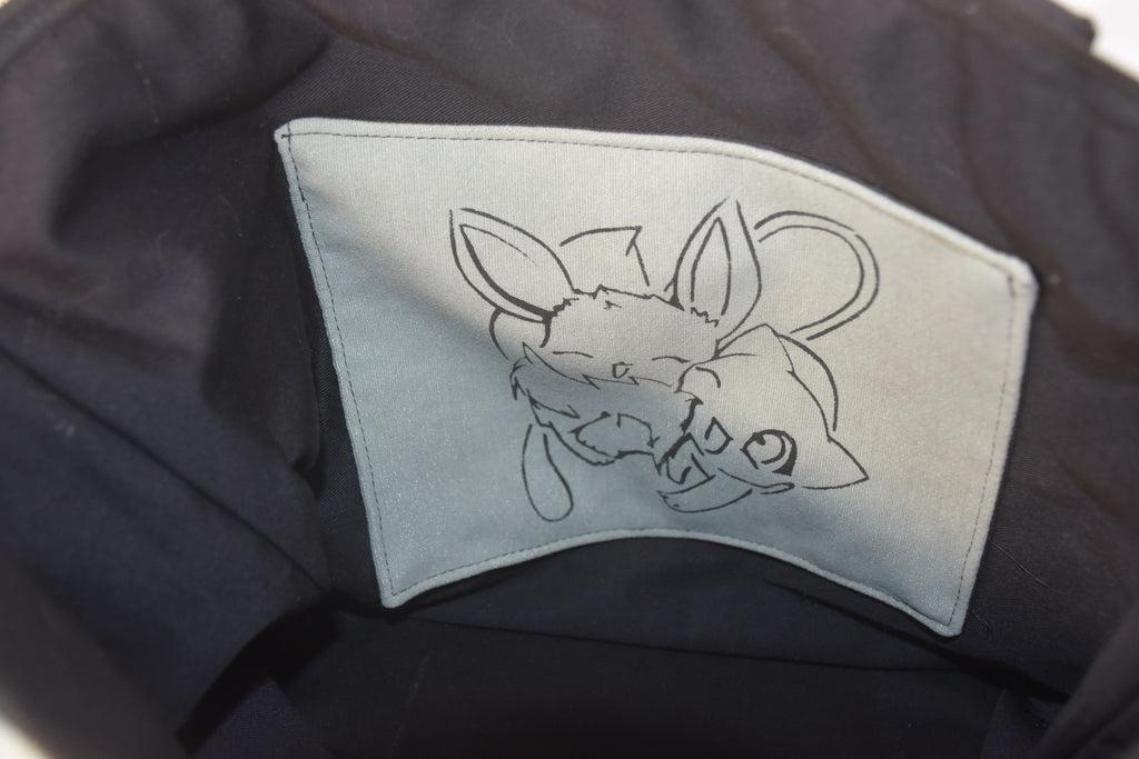 Sac cabas dessin inspiré du duo Evoli et Muy vert clair