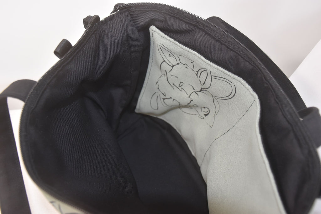 Sac Vanity dessin inspiré du duo Evoli et Muy  vert clair