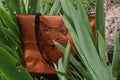 Sac cabas d'épaule Flocon le Renard en velours orange