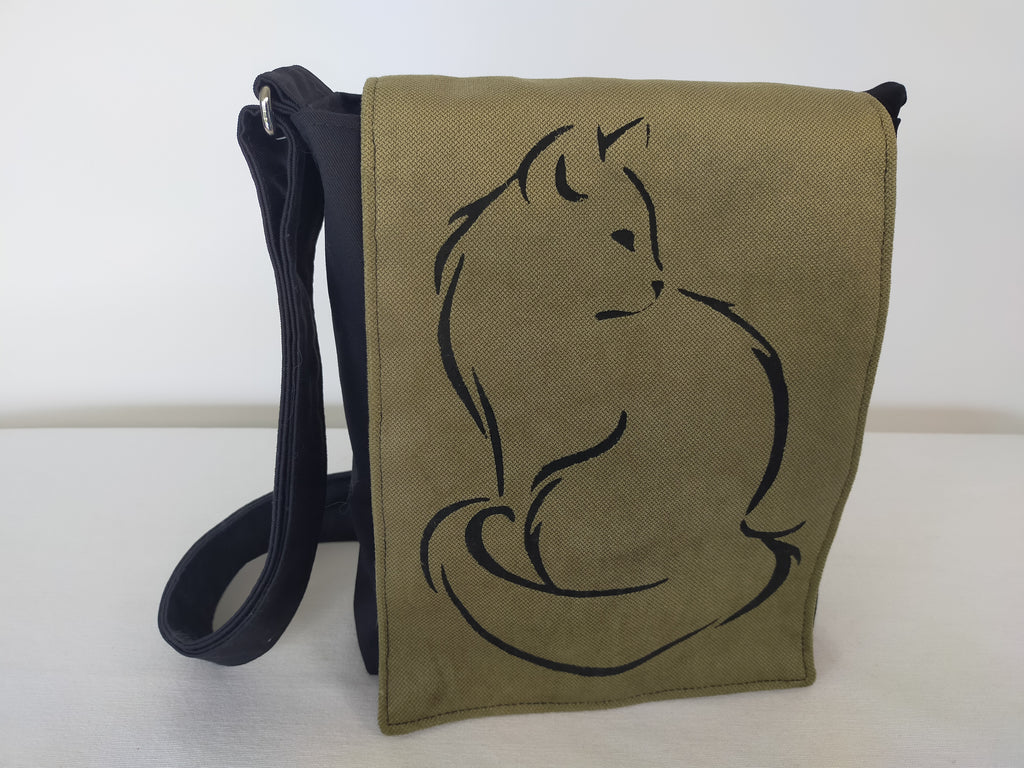 Sacoche Chat Minouche Kaki