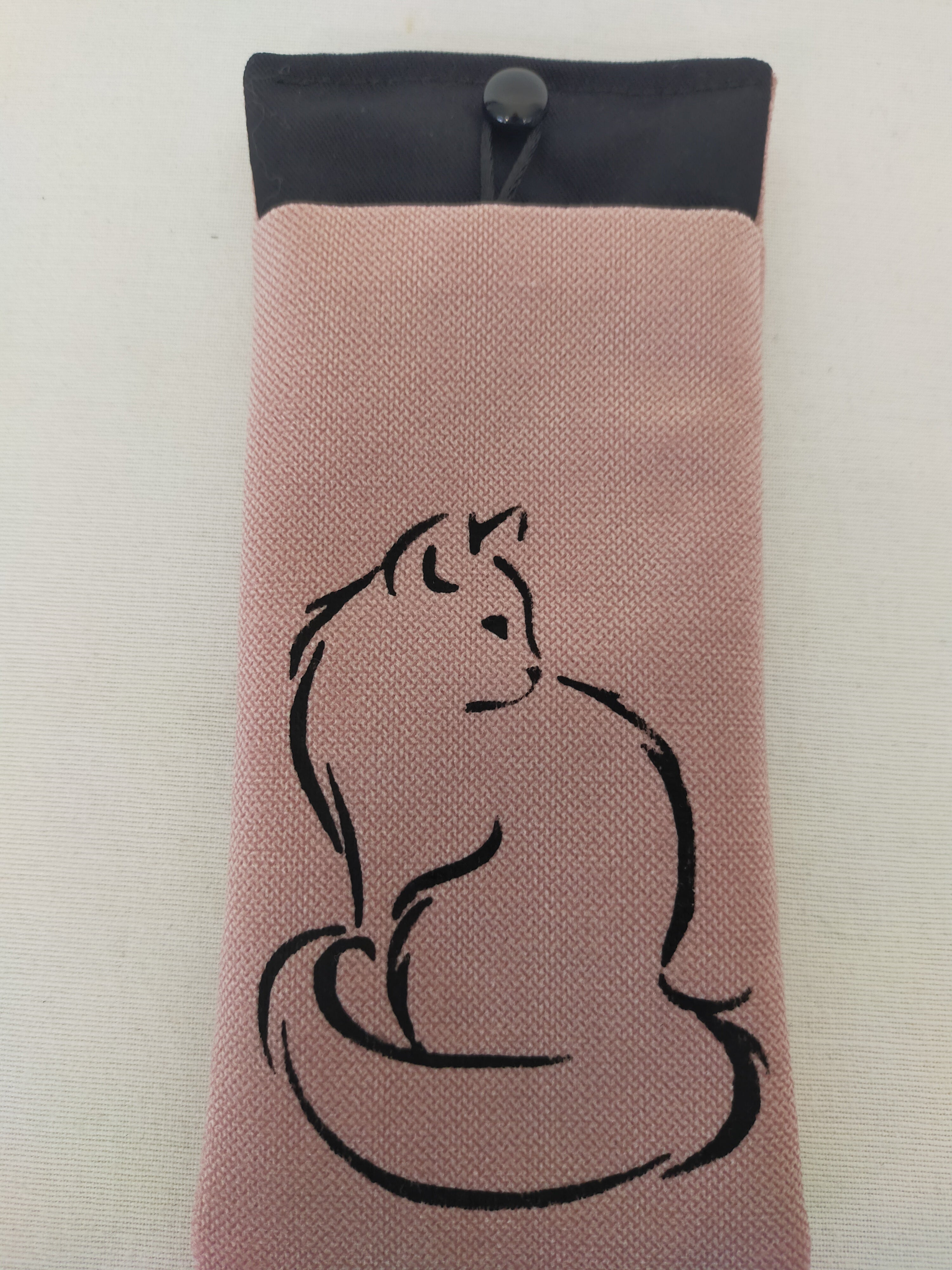 Pochette à lunette Chat Minouche Vieux Rose
