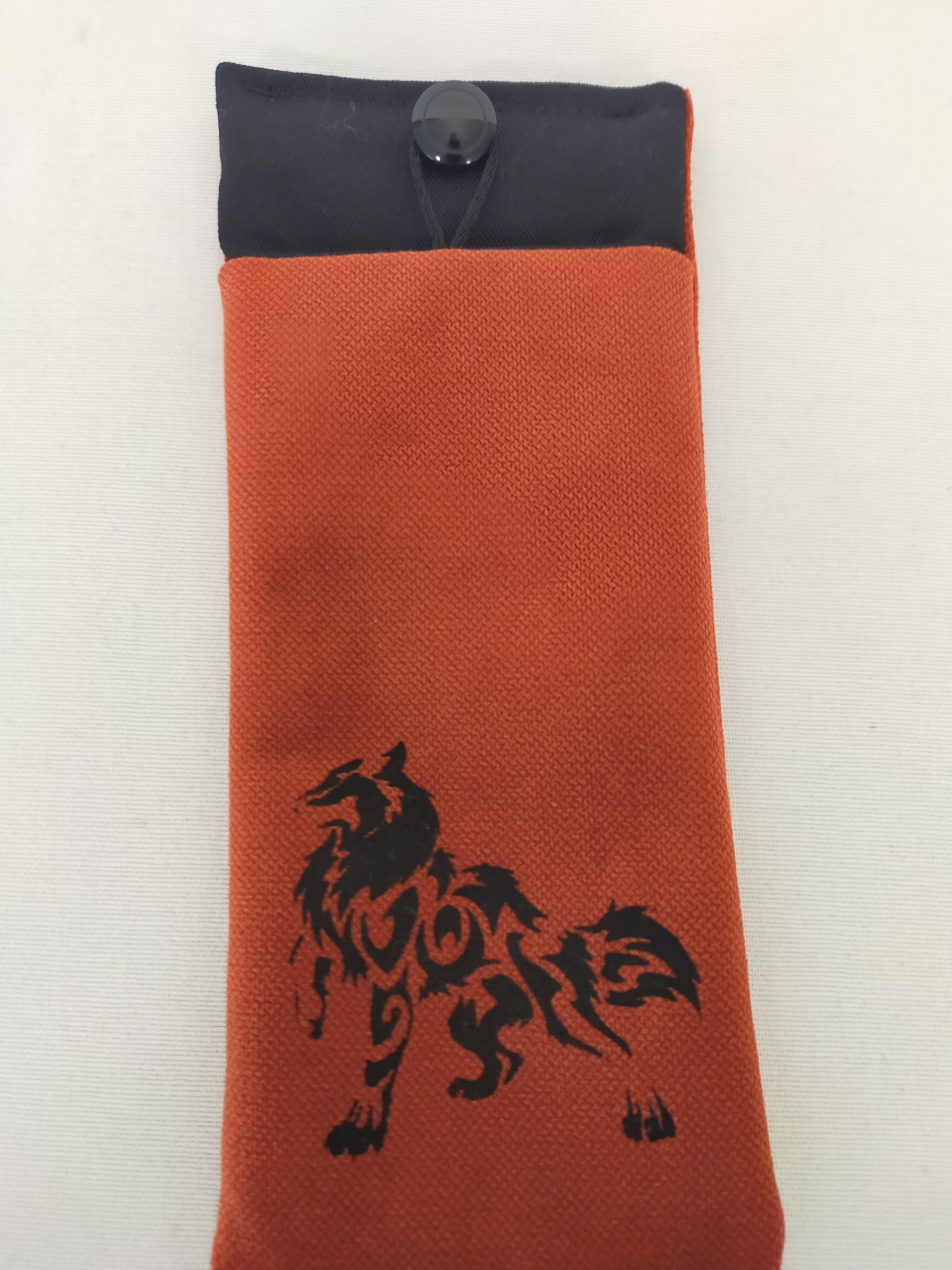 Pochette à lunette Loup Tribal Orange