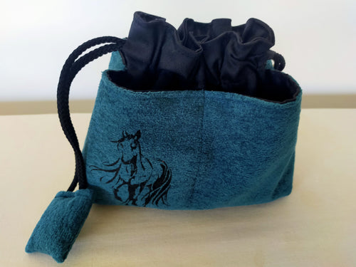 Mini organisateur Céleste le cheval bleu canard