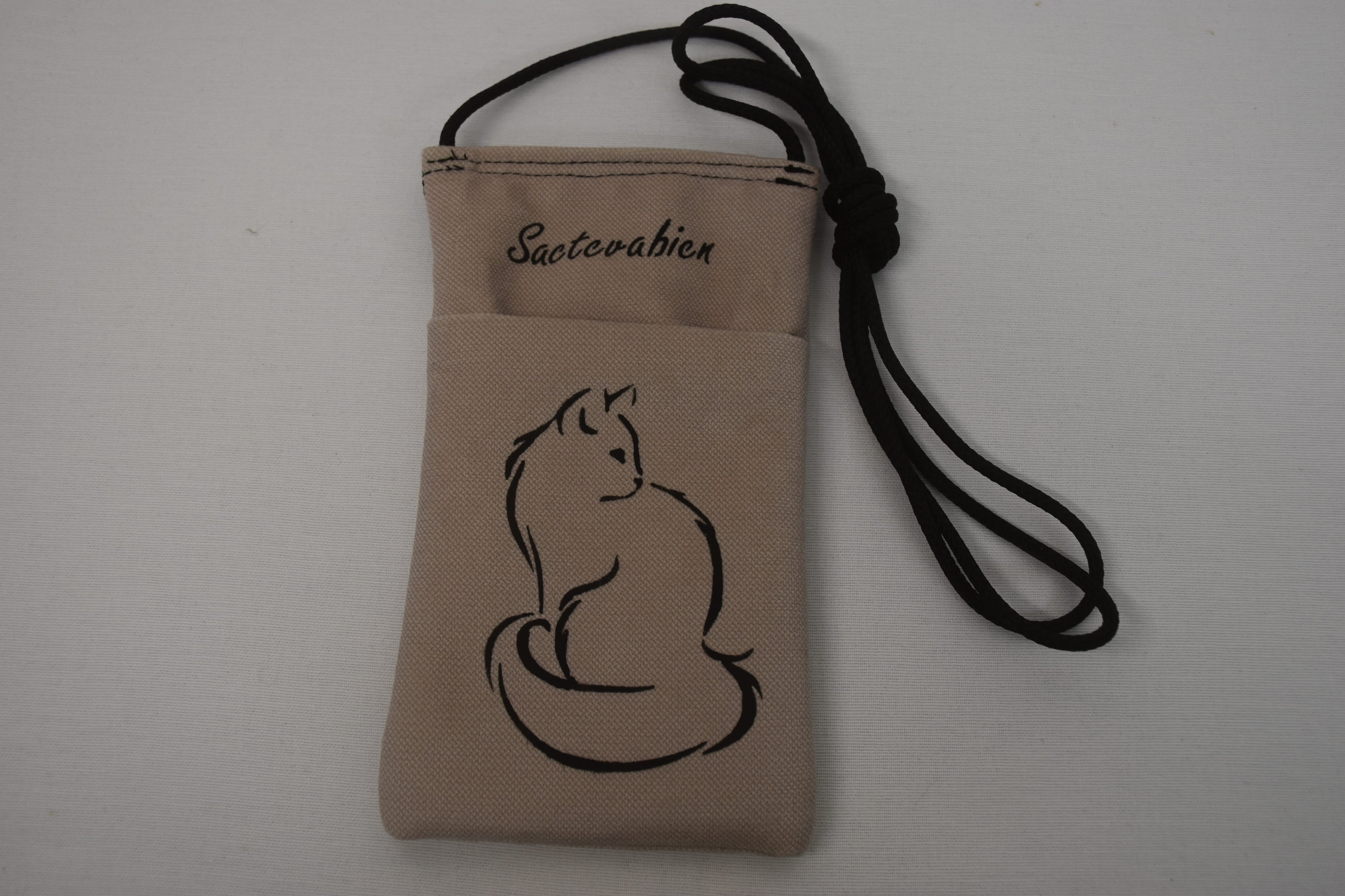 Pochette Portable Bandoulière Minouche ficelle