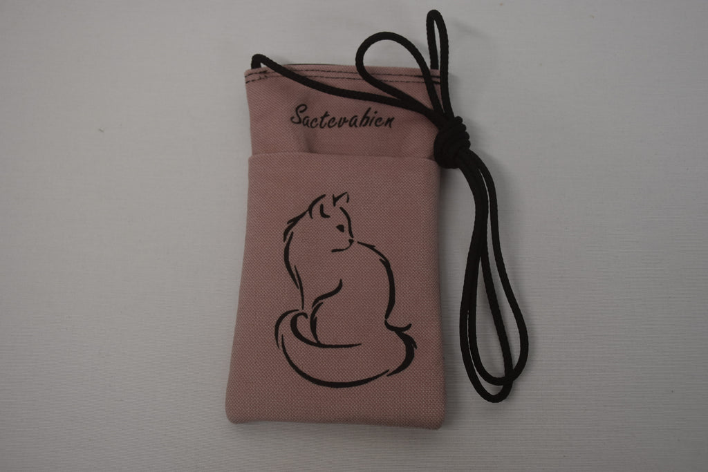 Pochette Portable Bandoulière Minouche Vieux Rose