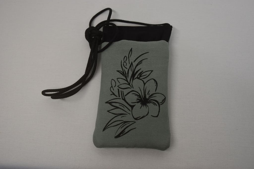 Pochette Portable Bandoulière Eclat de Cerisier Vert d'eau