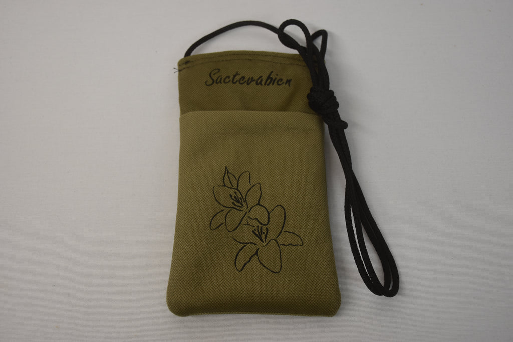 Pochette Portable Bandoulière Fleur de gragon Vert Kaki