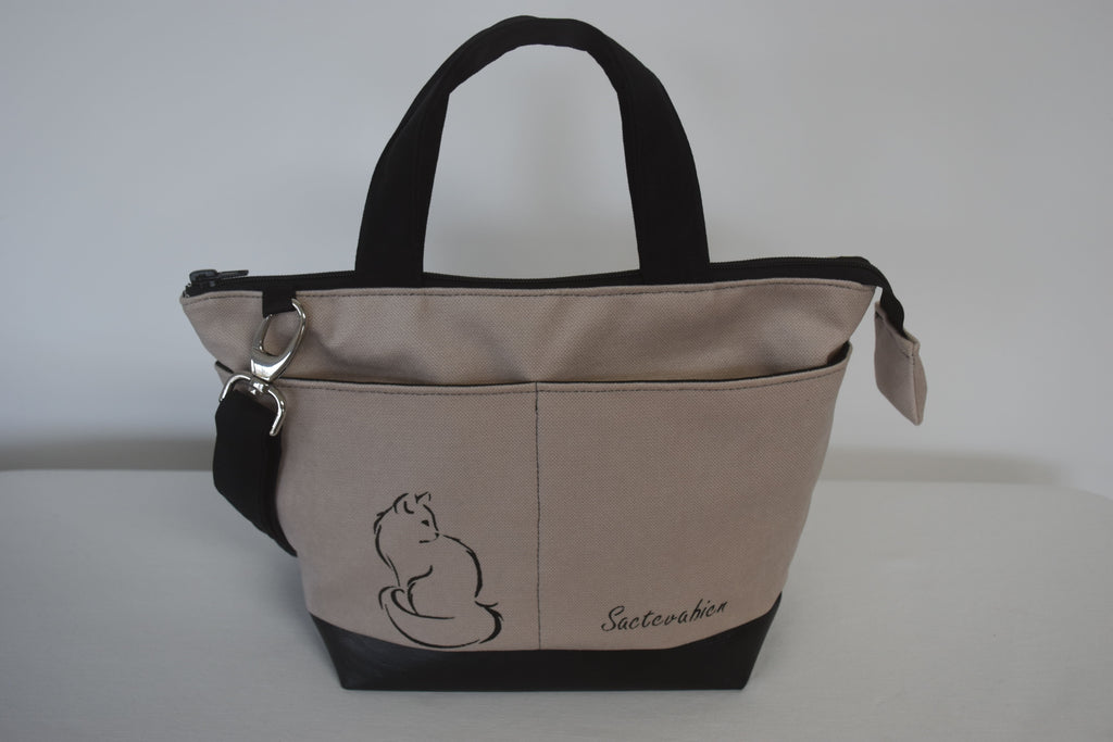 Sac à main Chat Minouche ficelle