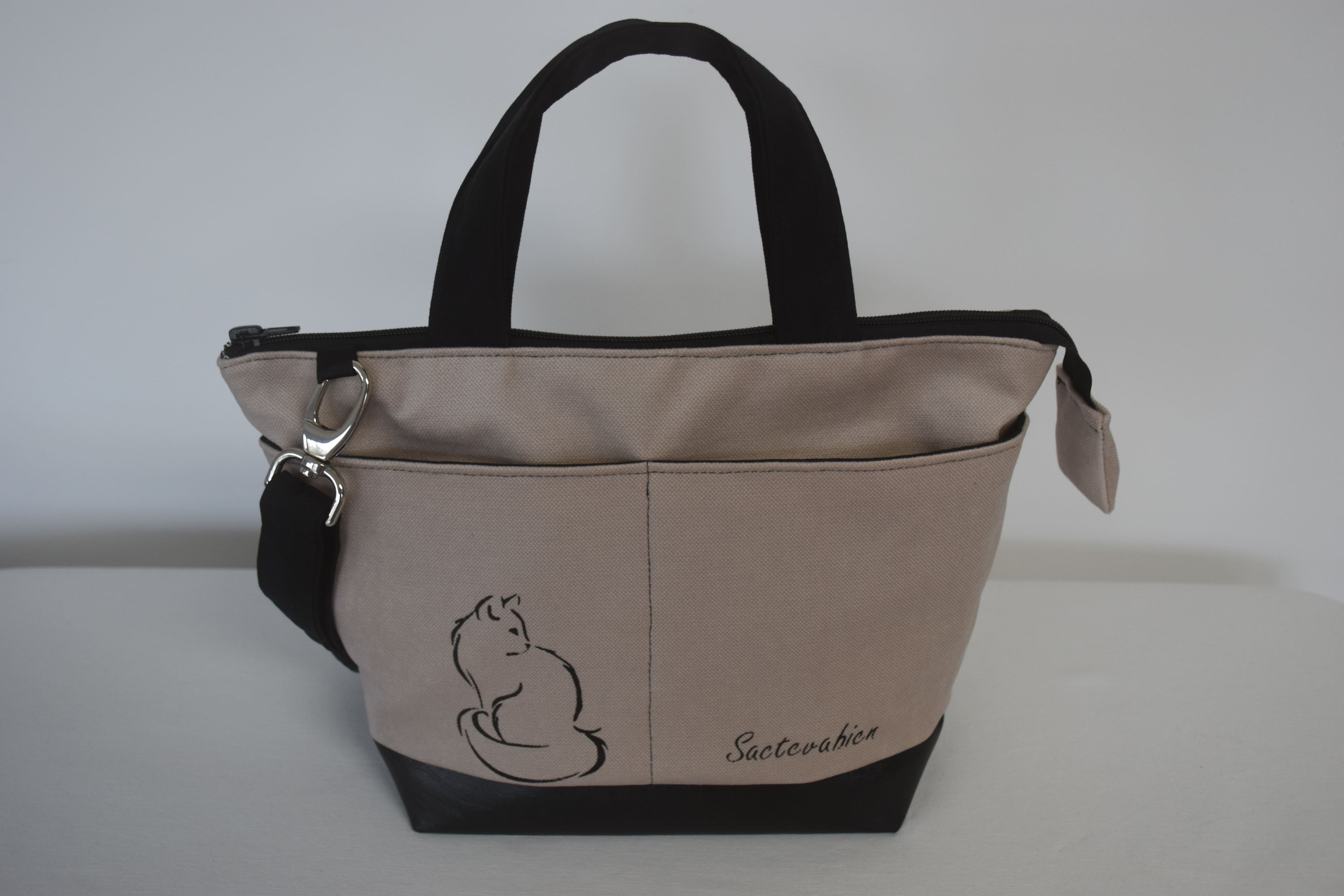 Sac à main Chat Minouche ficelle