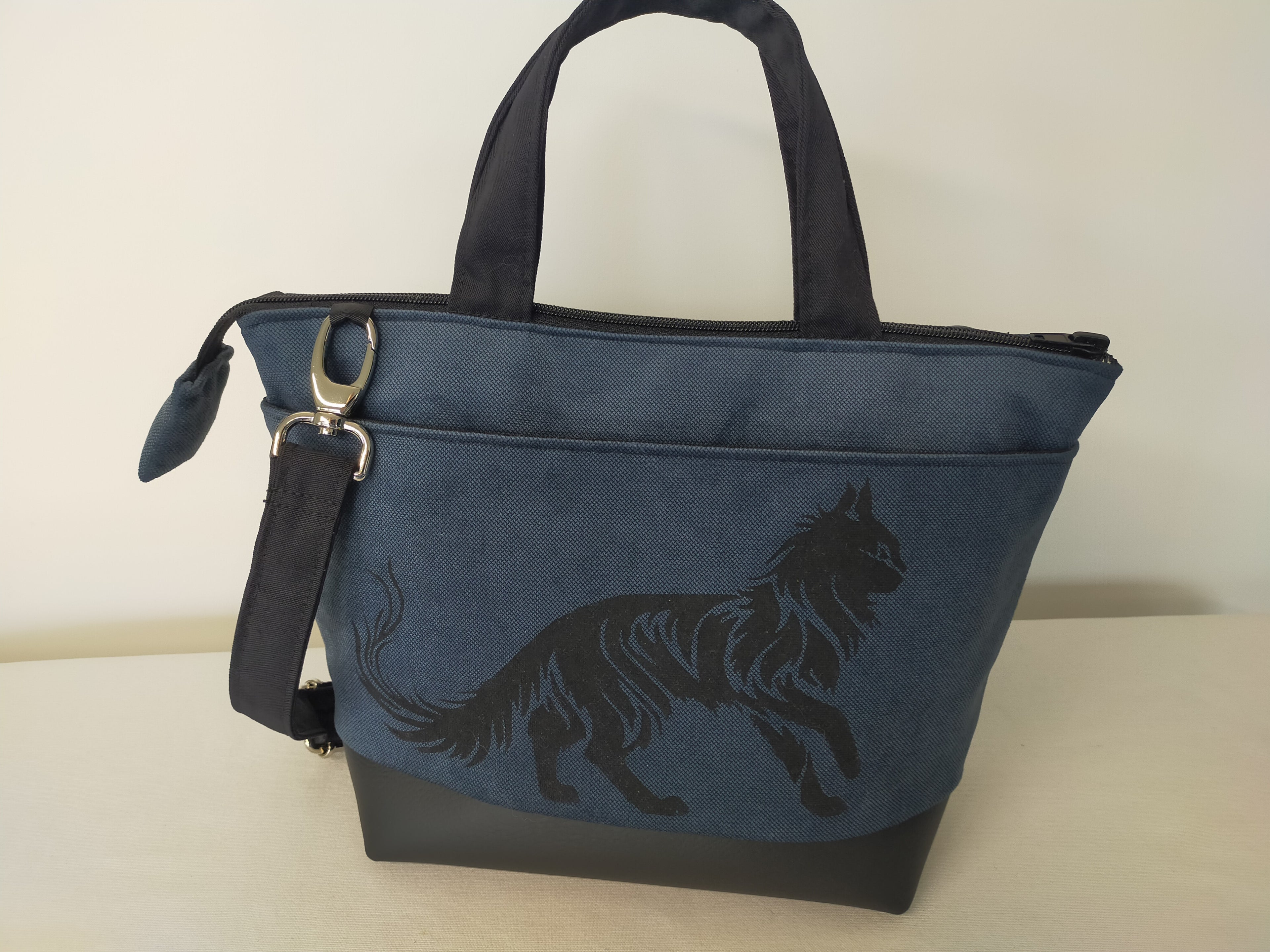 Sac à main Chat Lucifer Bleu Nuit