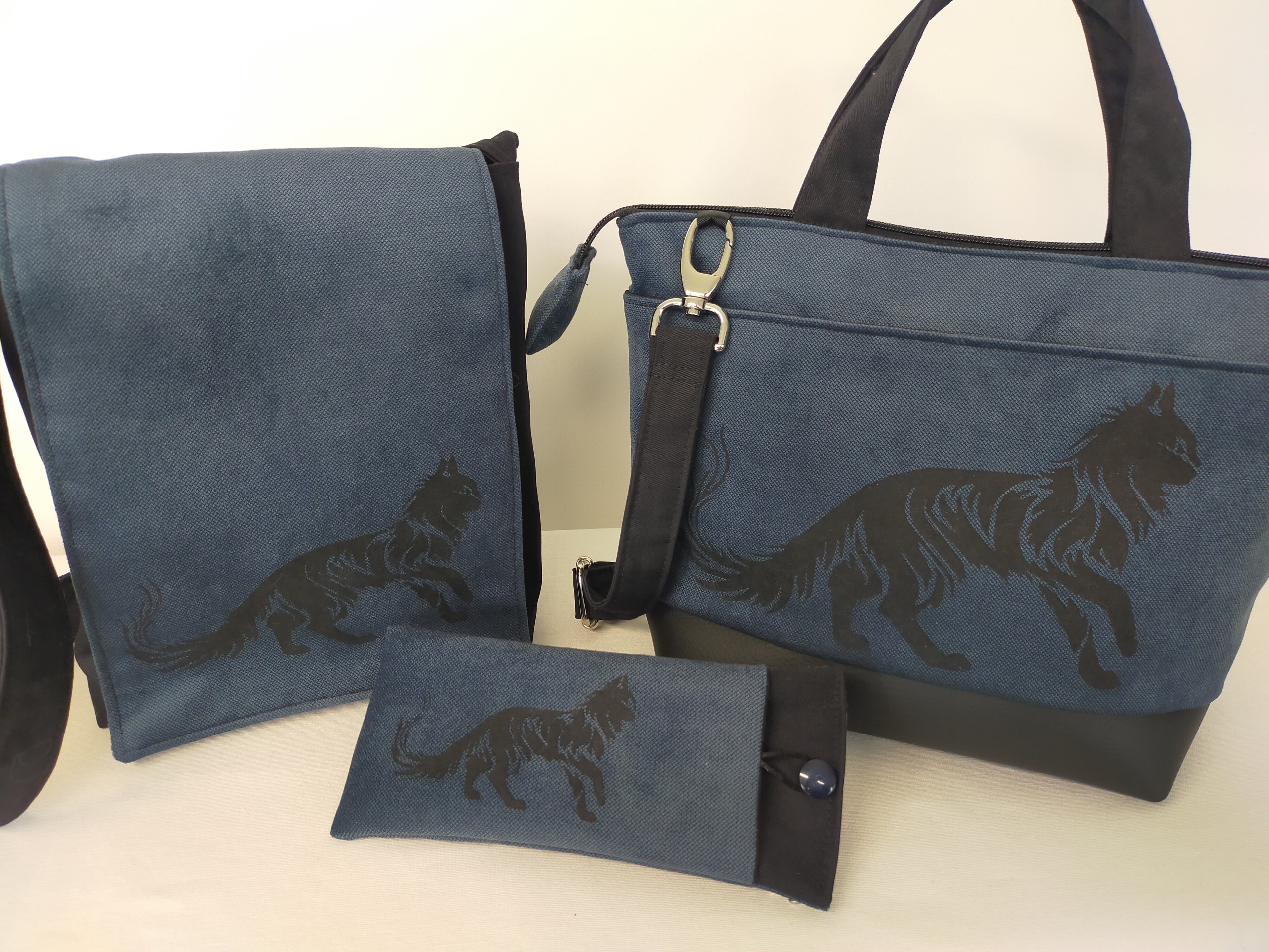 Sac à main Chat Lucifer Bleu Nuit