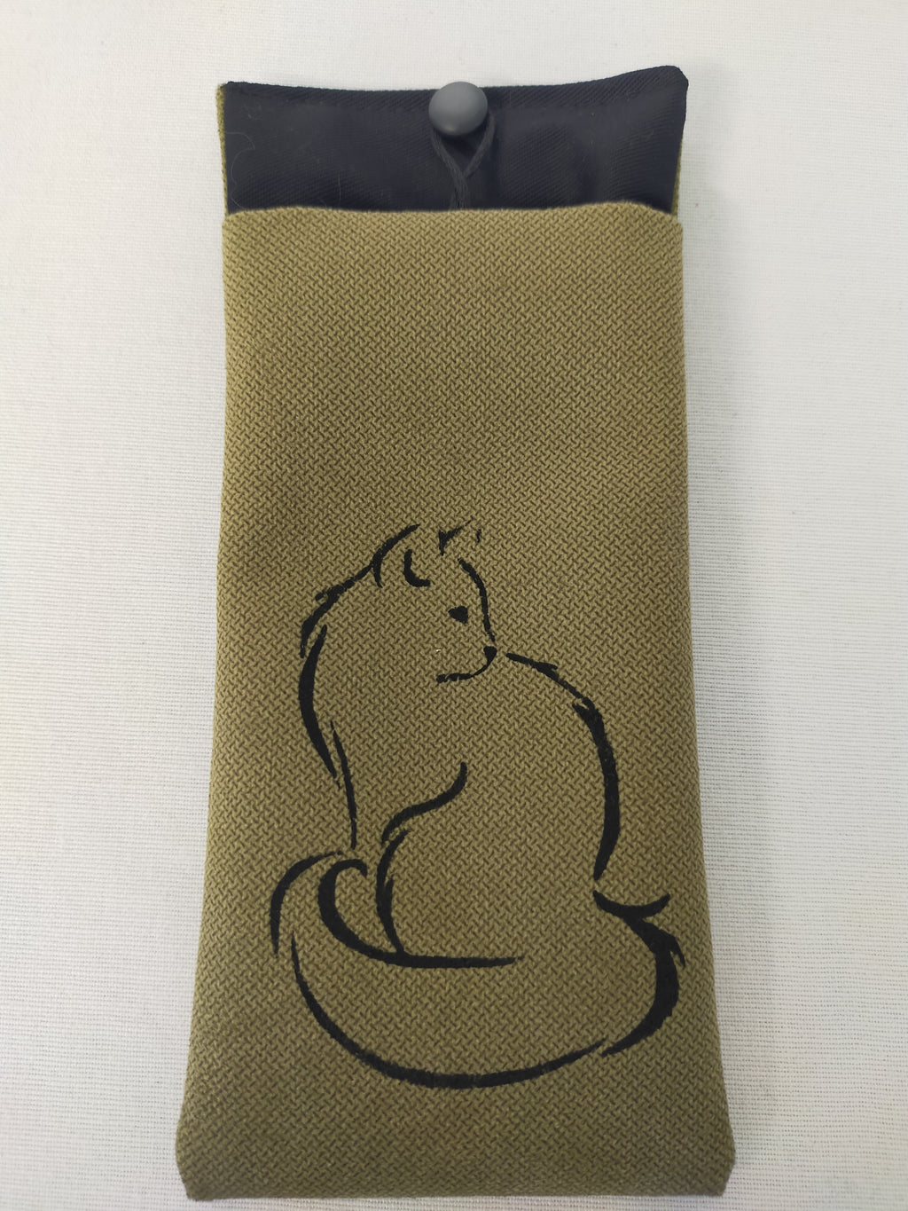 Pochette à lunette chat Minouche Kaki